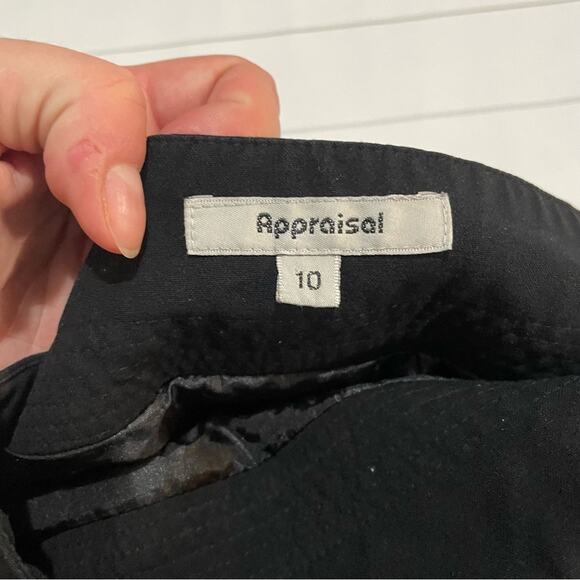 Appraisal Black Long‎ Modest A-line Flare Midi Skirt Women’s Size 10 - Picture 2 of 10